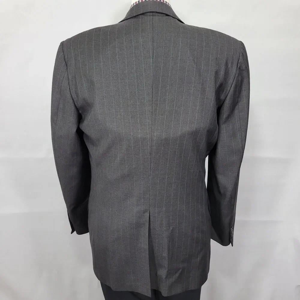 Hickey Freeman Men's Sport Coat Blazer Two Button CH BLK Striped Loro‎ Piana 42L